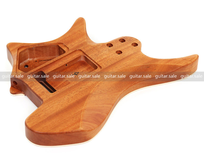 6 String Headless Solid Mahogany Electric Guitar Body with Satin Finish (YMB-057)