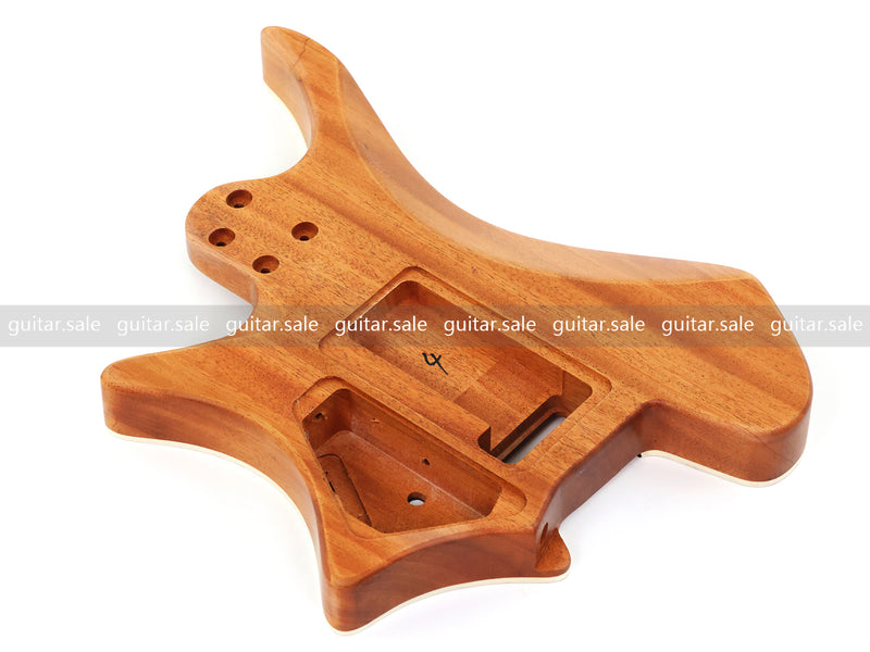 6 String Headless Solid Mahogany Electric Guitar Body with Satin Finish (YMB-057)