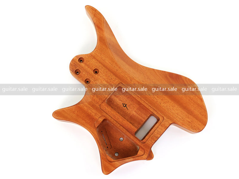 6 String Headless Solid Mahogany Electric Guitar Body with Satin Finish (YMB-057)