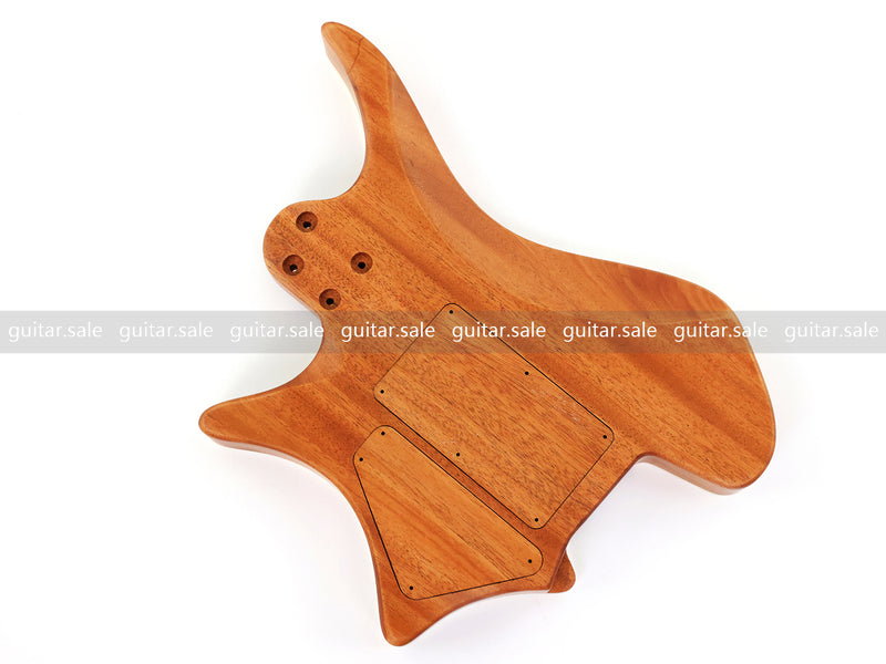 6 String Headless Solid Mahogany Electric Guitar Body with Satin Finish (YMB-057)