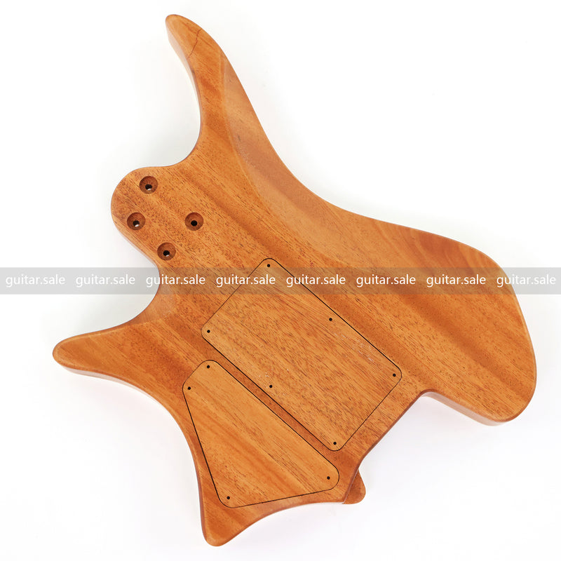 6 String Headless Solid Mahogany Electric Guitar Body with Satin Finish (YMB-057)