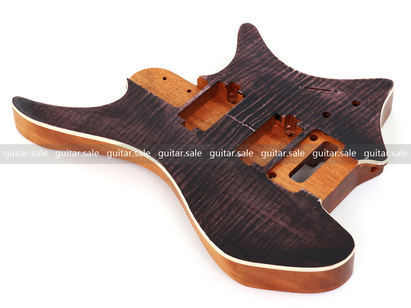 6 String Headless Solid Mahogany Electric Guitar Body with Satin Finish (YMB-057)