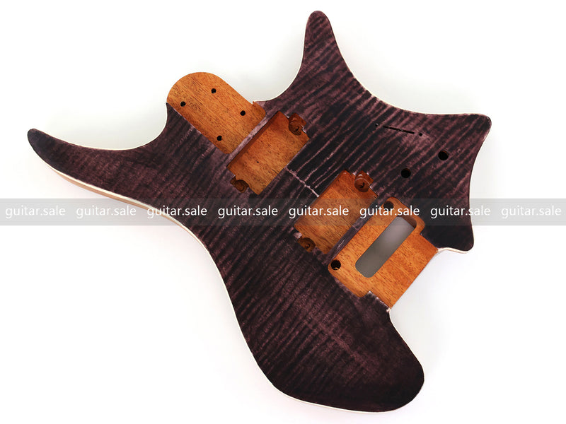 6 String Headless Solid Mahogany Electric Guitar Body with Satin Finish (YMB-057)