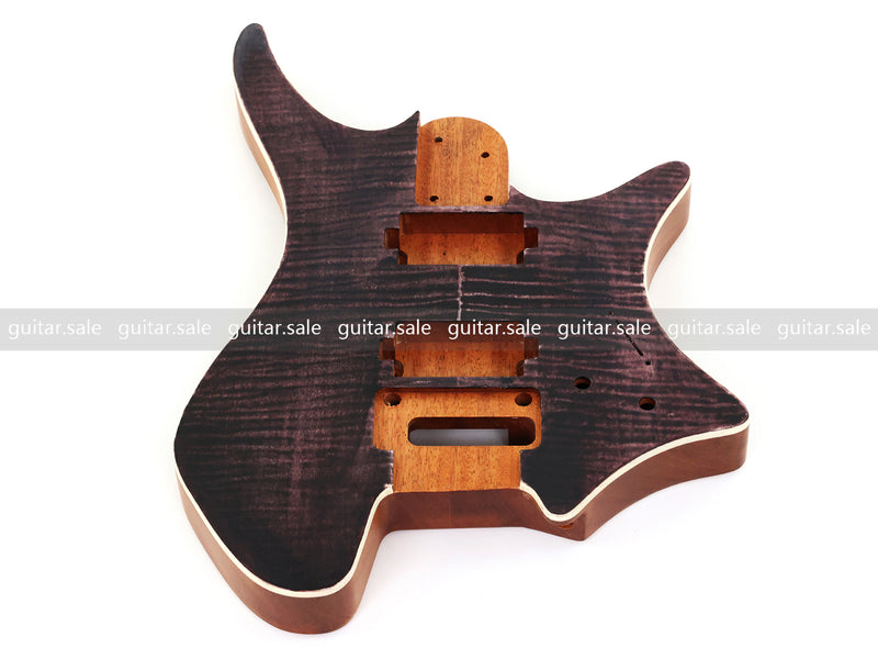 6 String Headless Solid Mahogany Electric Guitar Body with Satin Finish (YMB-057)