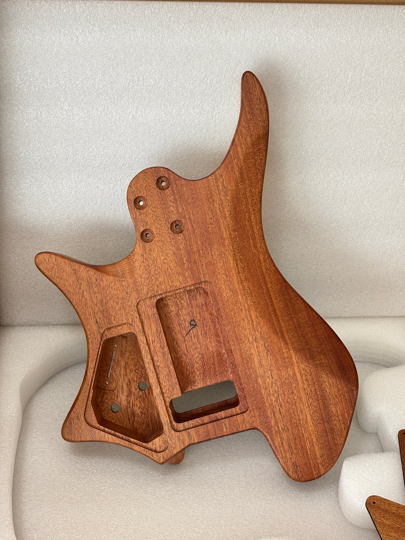 6 String Headless Solid Mahogany Electric Guitar Body with Satin Finish (YMB-037)
