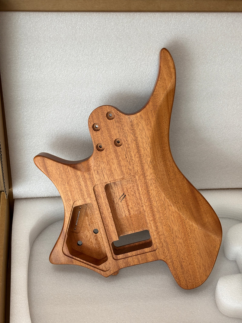 6 String Headless Solid Mahogany Electric Guitar Body with Satin Finish (YMB-039)