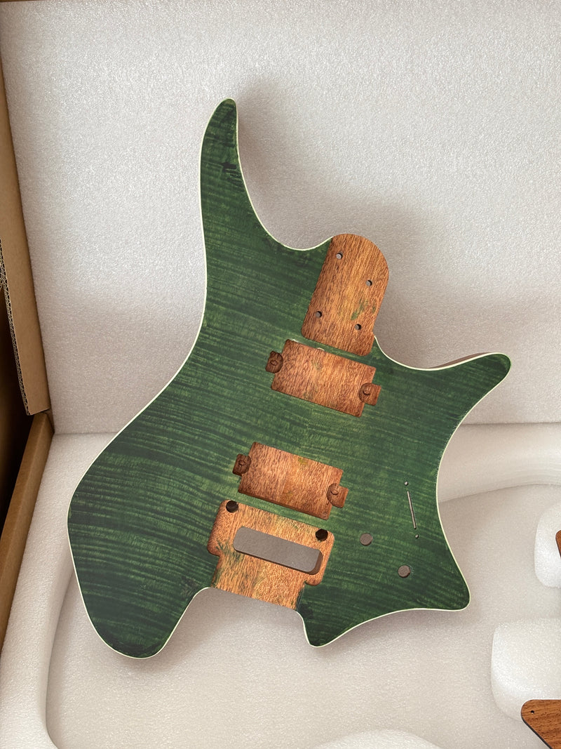 6 String Headless Solid Mahogany Electric Guitar Body with Satin Finish (YMB-051)