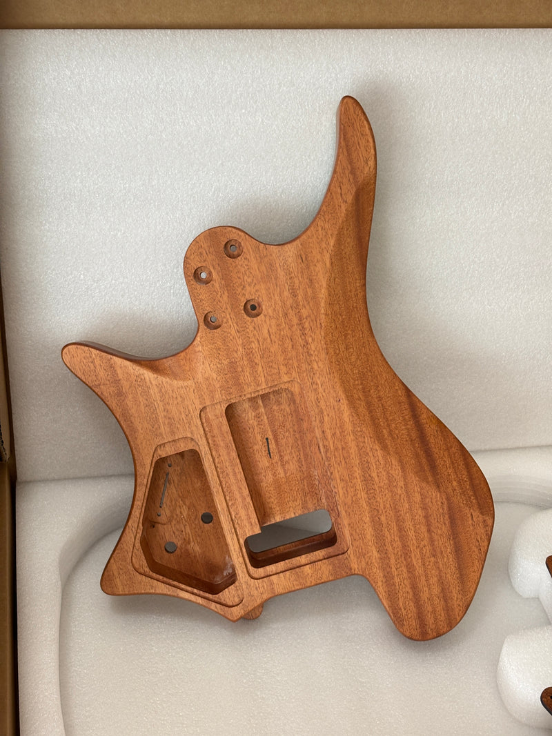 6 String Headless Solid Mahogany Electric Guitar Body with Satin Finish (YMB-052)