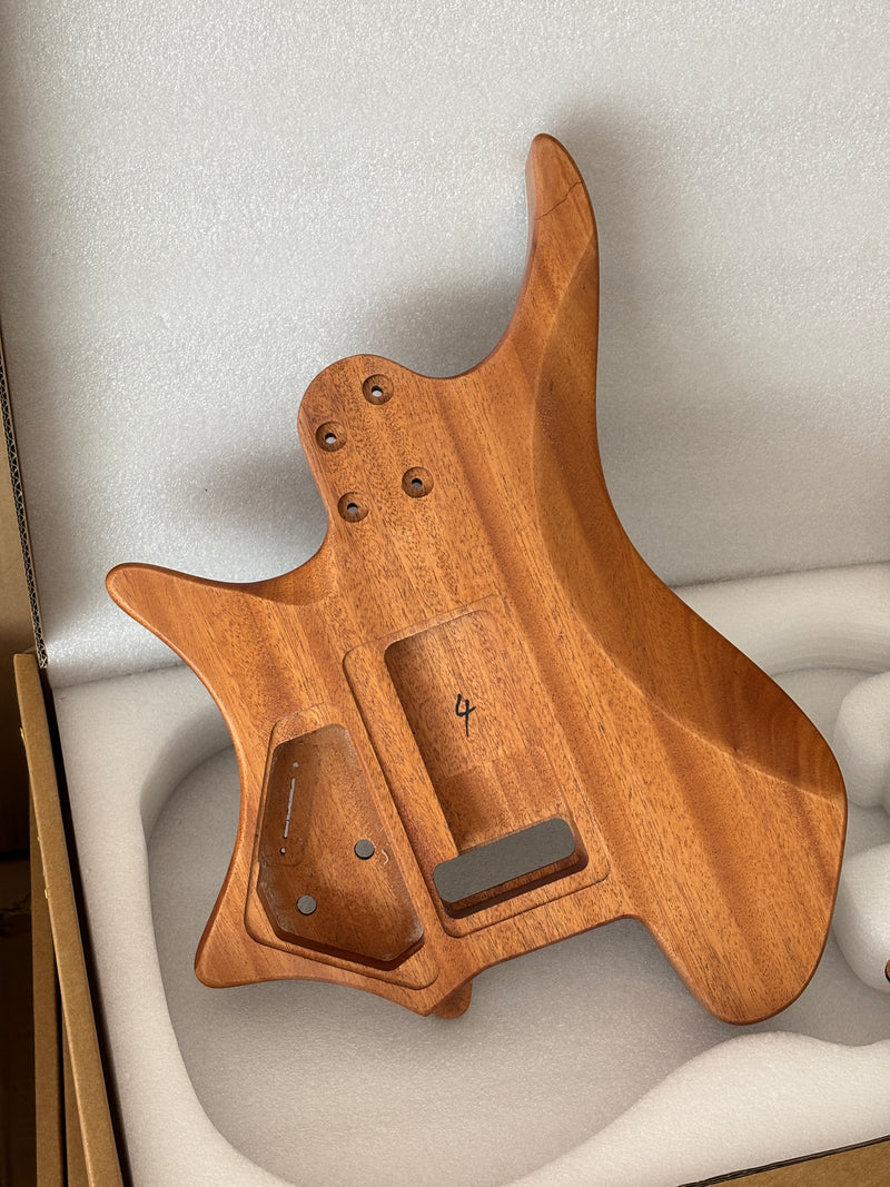 6 String Headless Solid Mahogany Electric Guitar Body with Satin Finish (YMB-057)