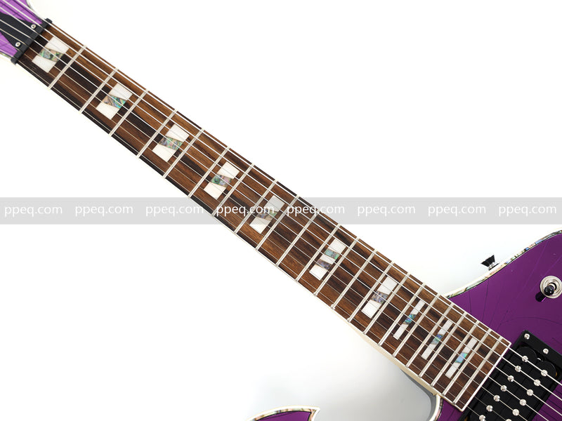 7-String Left-Handed Electric Guitar with Cracked Purple Mirror Top (PIB-125)