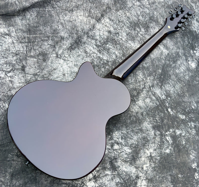 7-String Semi-Hollow Body Electric Guitar with Gloss Tobacco Sunburst Finish (YMZ-109)