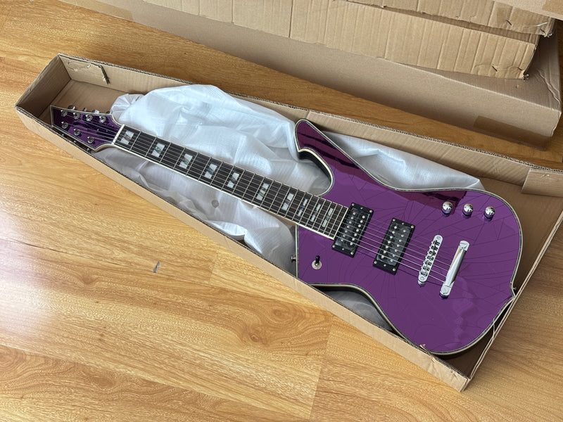 7 String Electric Guitar with Cracked Purple Mirror Top (PIB-123)