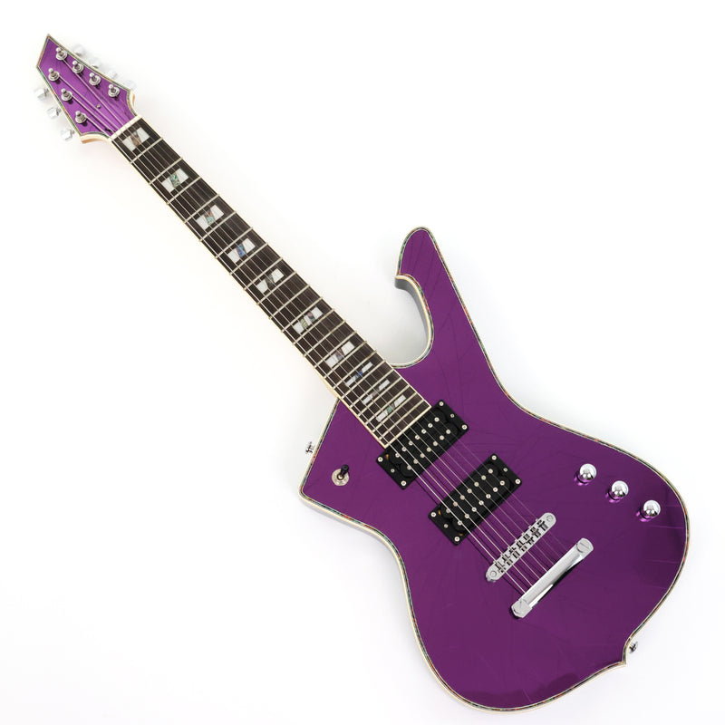 7 String Electric Guitar with Cracked Purple Mirror Top (PIB-123)