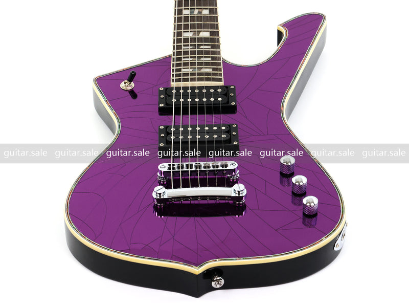 7 String Electric Guitar with Cracked Purple Mirror Top (PIB-123)