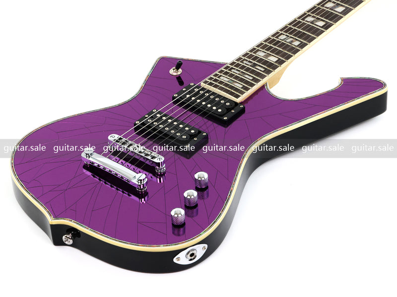 7 String Electric Guitar with Cracked Purple Mirror Top (PIB-123)