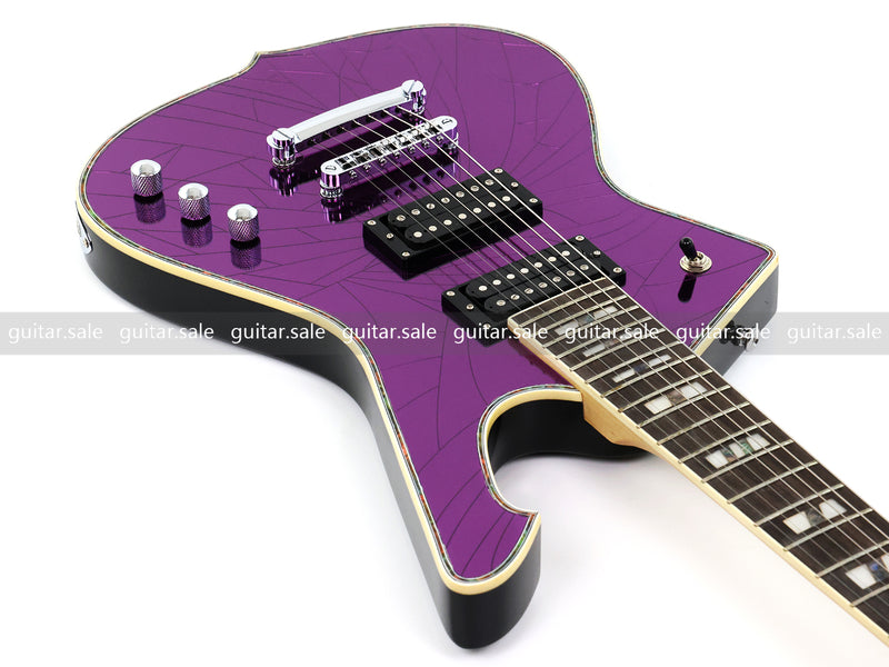 7 String Electric Guitar with Cracked Purple Mirror Top (PIB-123)