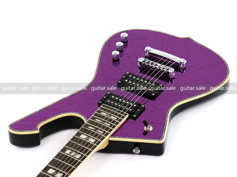 7 String Electric Guitar with Cracked Purple Mirror Top (PIB-123)