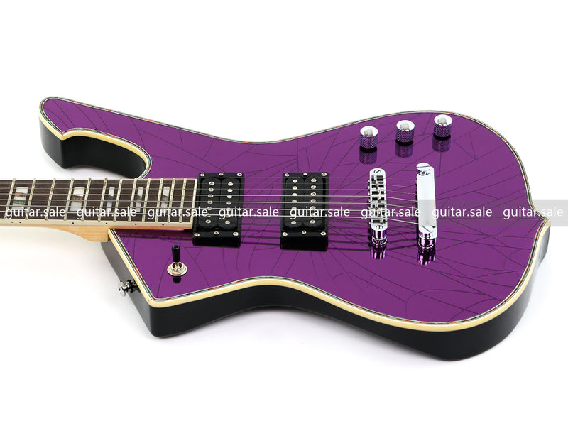 7 String Electric Guitar with Cracked Purple Mirror Top (PIB-123)