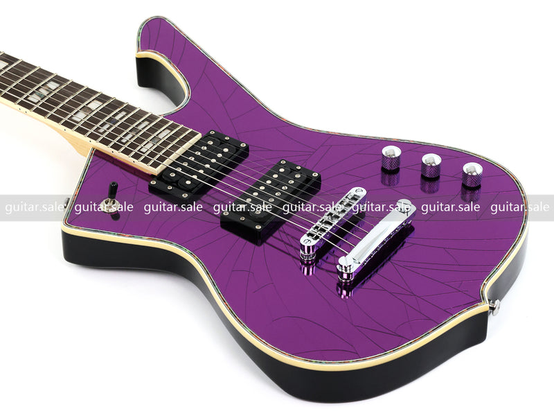 7 String Electric Guitar with Cracked Purple Mirror Top (PIB-123)