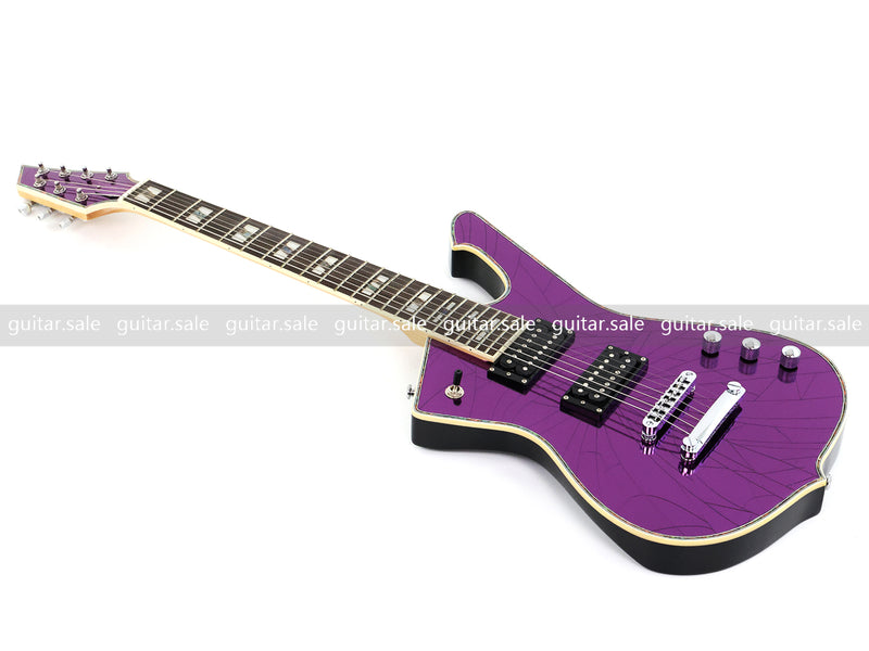 7 String Electric Guitar with Cracked Purple Mirror Top (PIB-123)