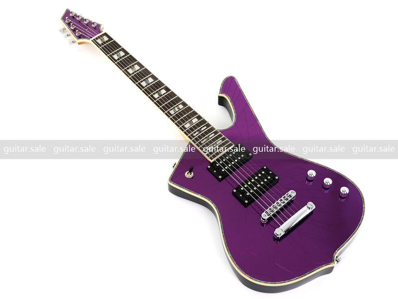 7 String Electric Guitar with Cracked Purple Mirror Top (PIB-123)