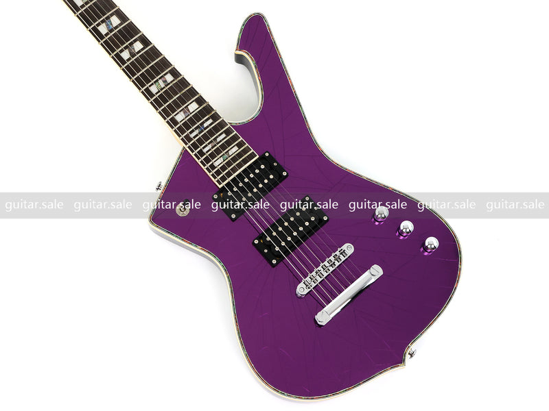 7 String Electric Guitar with Cracked Purple Mirror Top (PIB-123)