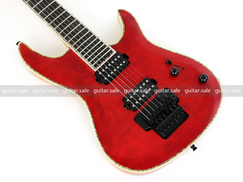 7 String Neck-Through Electric Guitar with Gloss Red Finish (GKS-144)