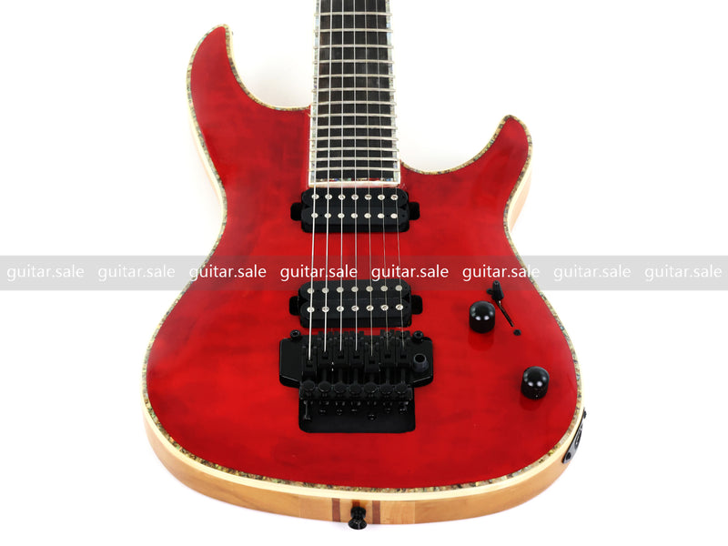 7 String Neck-Through Electric Guitar with Gloss Red Finish (GKS-144)