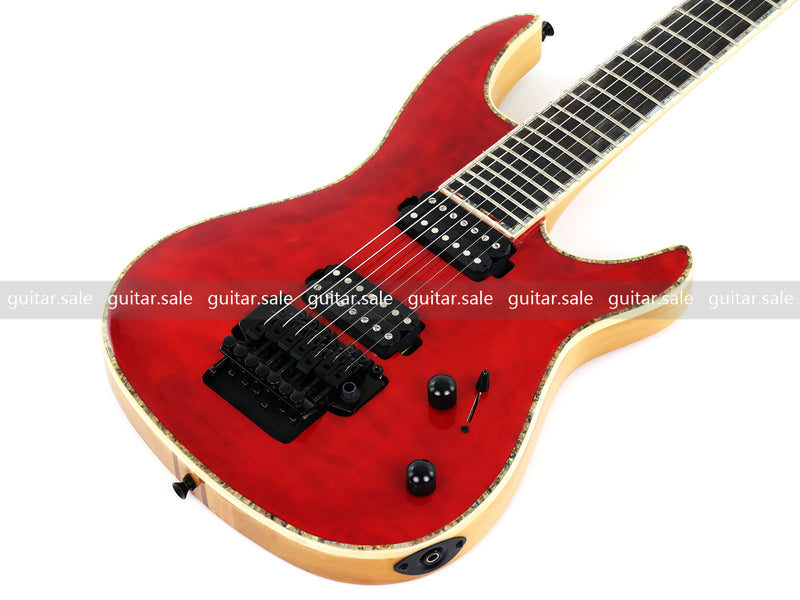 7 String Neck-Through Electric Guitar with Gloss Red Finish (GKS-144)