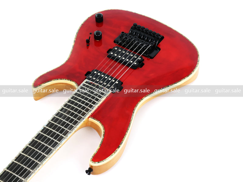 7 String Neck-Through Electric Guitar with Gloss Red Finish (GKS-144)