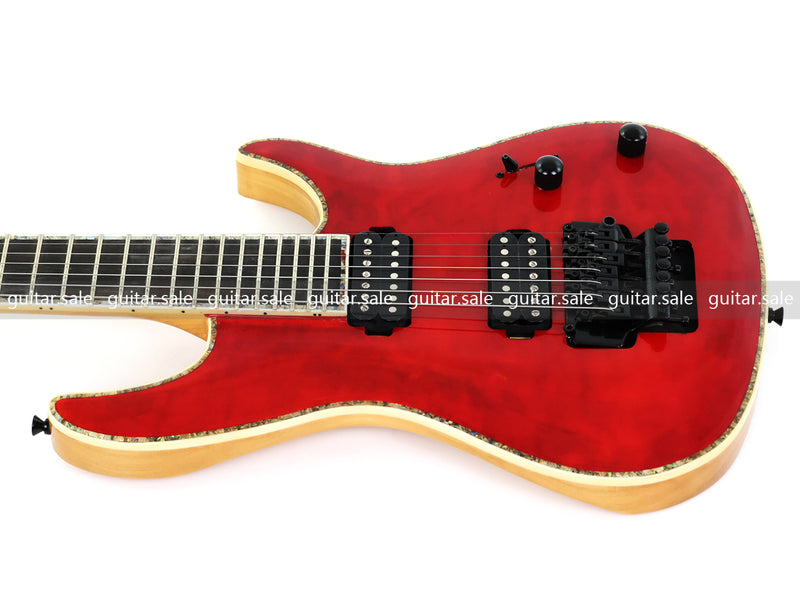 7 String Neck-Through Electric Guitar with Gloss Red Finish (GKS-144)
