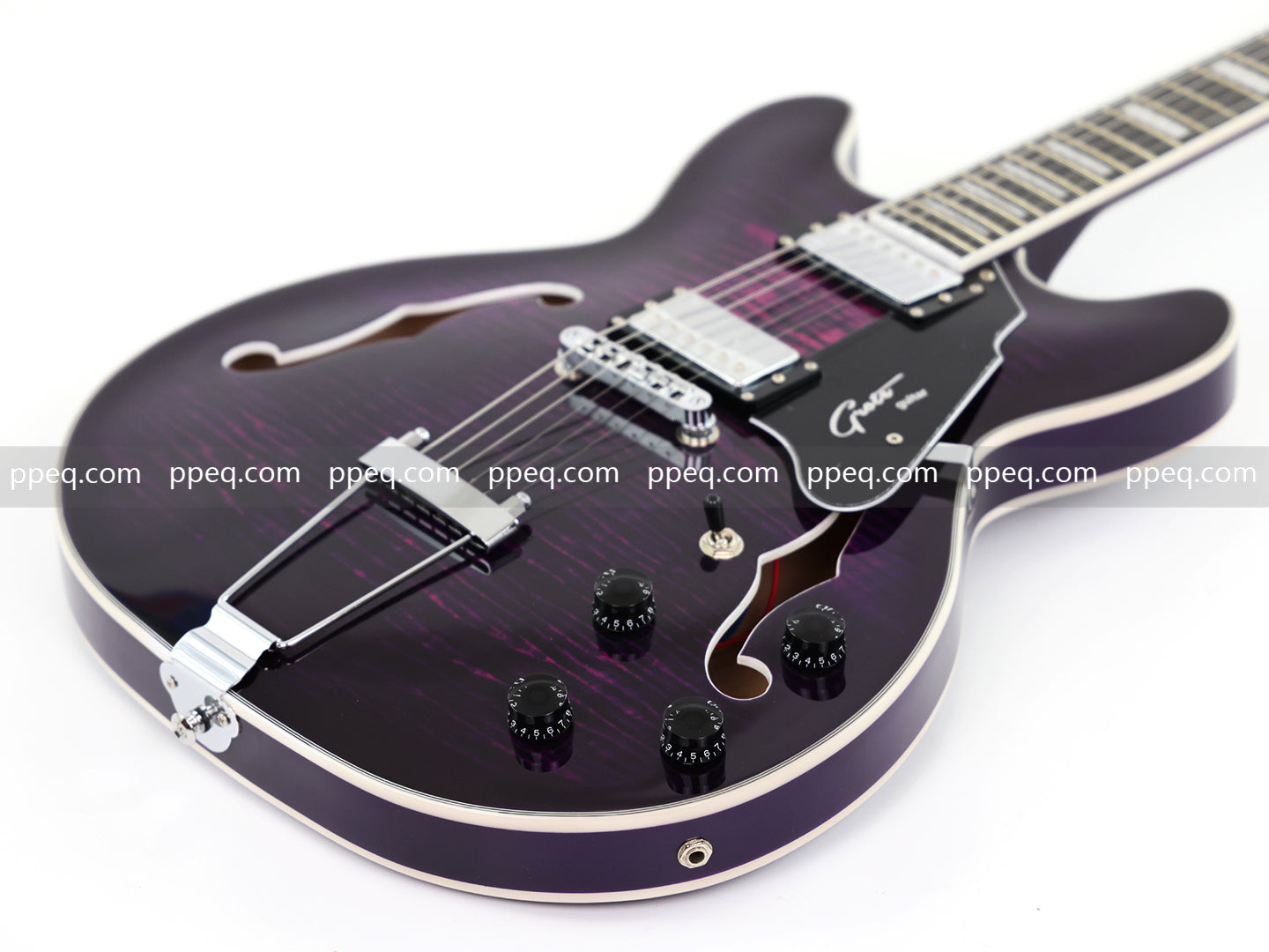 ES-335 Inspired Semi-Hollow Electric Guitar with Flamed Maple Top