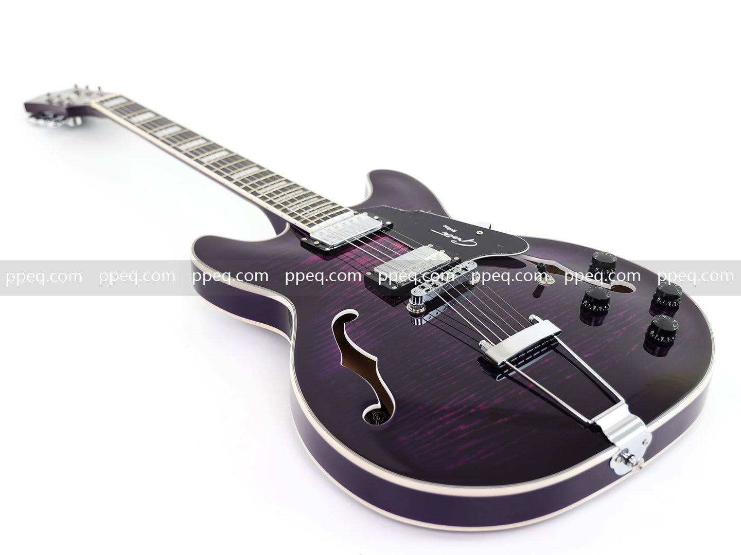 ES-335 Inspired Semi-Hollow Electric Guitar with Flamed Maple Top
