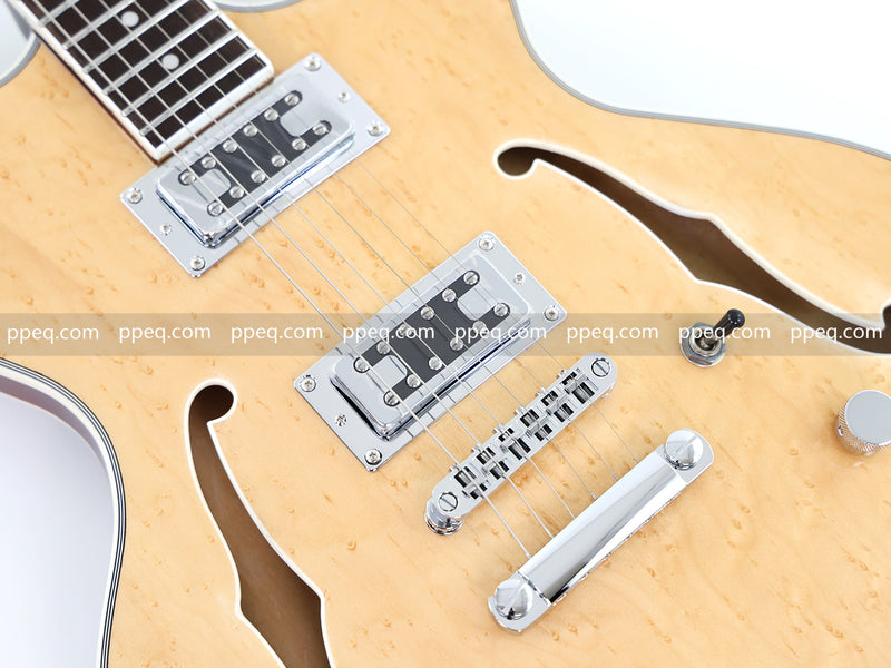 ES-Style Semi-Hollow Body Electric Guitar with AA Birdseye Maple Veneer Top (HY-2554)