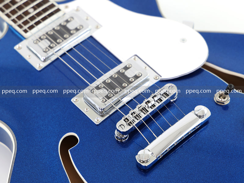 ES-Style Semi-Hollow Body Electric Guitar with Gloss Metallic Blue Finish (HY-2553)