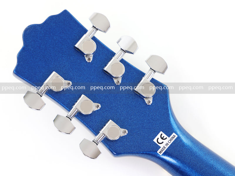 ES-Style Semi-Hollow Body Electric Guitar with Gloss Metallic Blue Finish (HY-2553)