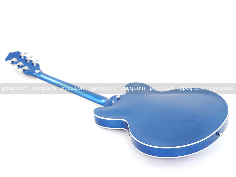 ES-Style Semi-Hollow Body Electric Guitar with Gloss Metallic Blue Finish (HY-2553)