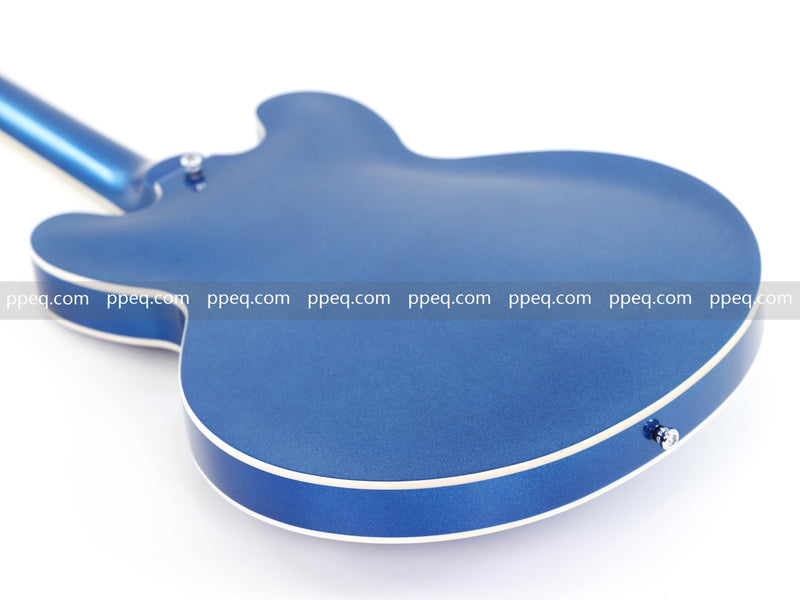 ES-Style Semi-Hollow Body Electric Guitar with Gloss Metallic Blue Finish (HY-2553)