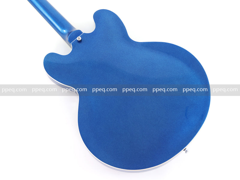 ES-Style Semi-Hollow Body Electric Guitar with Gloss Metallic Blue Finish (HY-2553)