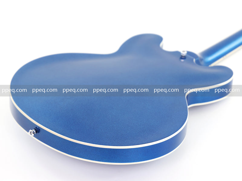 ES-Style Semi-Hollow Body Electric Guitar with Gloss Metallic Blue Finish (HY-2553)