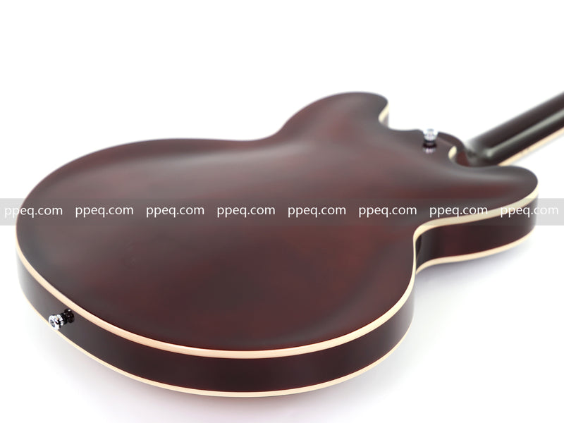 ES-Style Semi-Hollow Body Electric Guitar with Gloss Sunburst Finish (HY-2555)