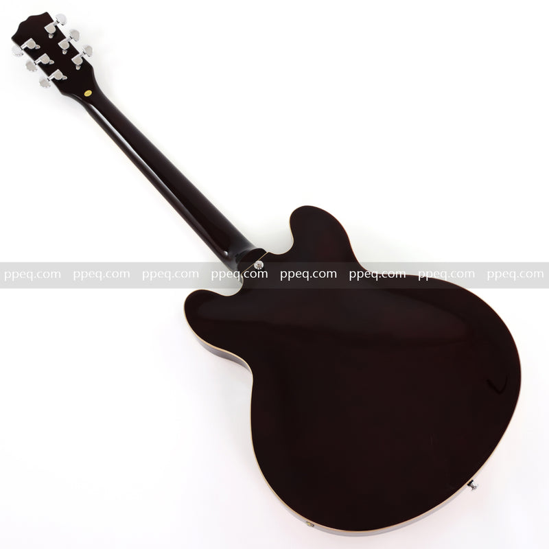 ES-Style Semi-Hollow Body Electric Guitar with Gold Gloss Metallic Finish (YMZ-277)