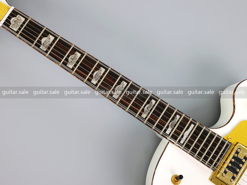 GRE Style Vintage Jazz Full Hollow Body Electric Guitar with Gloss White Finish (ZQN-519)