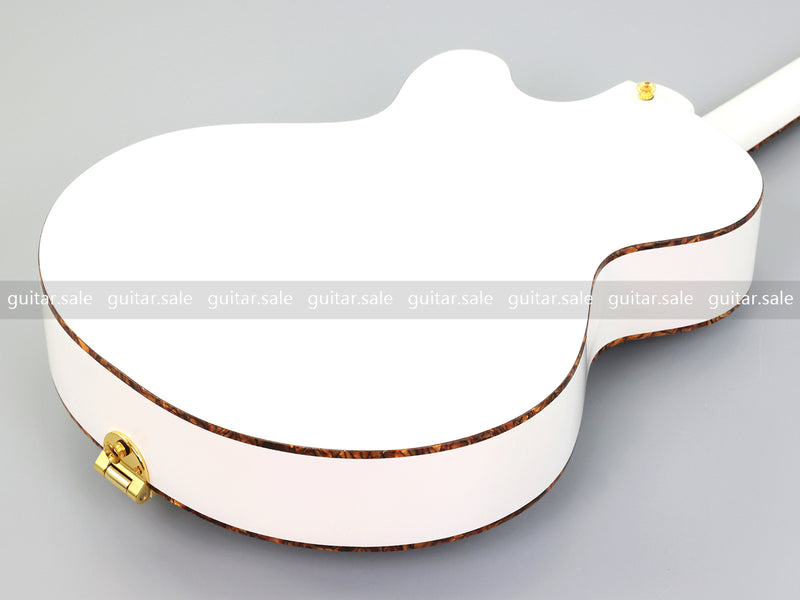 GRE Style Vintage Jazz Full Hollow Body Electric Guitar with Gloss White Finish (ZQN-519)