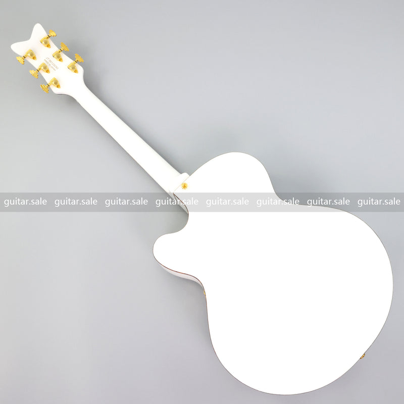 GRE Style Vintage Jazz Full Hollow Body Electric Guitar with Gloss White Finish (ZQN-519)
