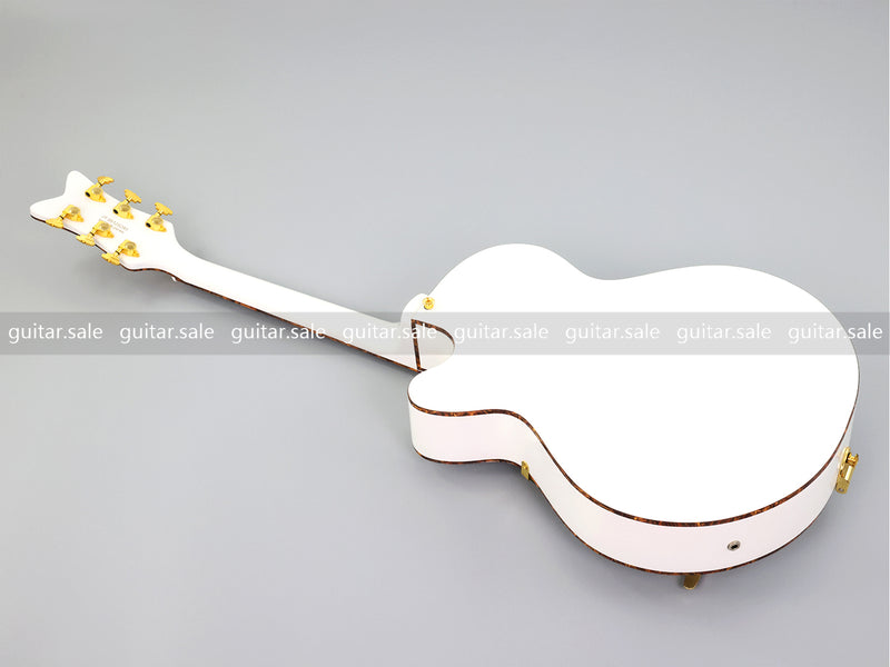 GRE Style Vintage Jazz Full Hollow Body Electric Guitar with Gloss White Finish (ZQN-519)