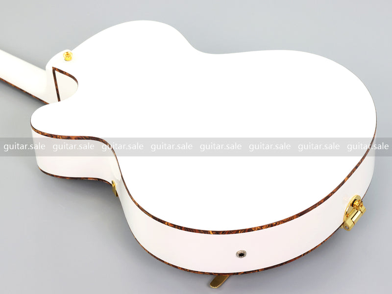 GRE Style Vintage Jazz Full Hollow Body Electric Guitar with Gloss White Finish (ZQN-519)