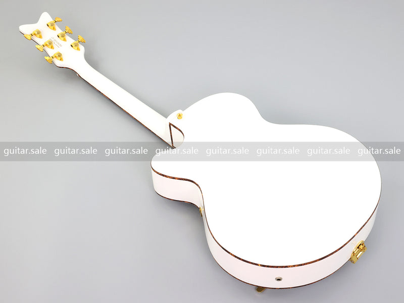 GRE Style Vintage Jazz Full Hollow Body Electric Guitar with Gloss White Finish (ZQN-519)