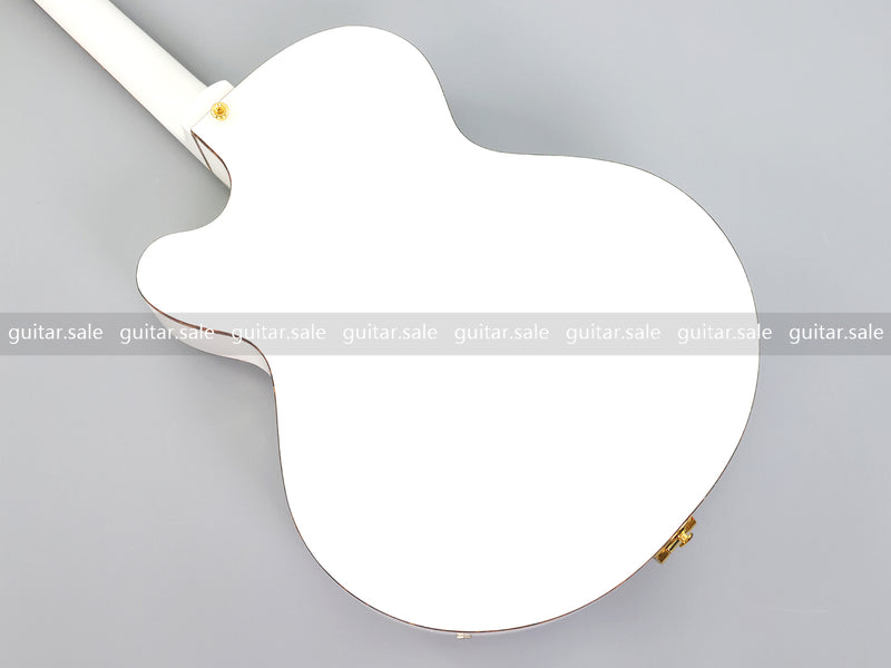 GRE Style Vintage Jazz Full Hollow Body Electric Guitar with Gloss White Finish (ZQN-519)