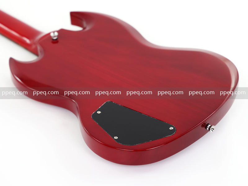 Gloss Cherry Red 4-String SG-Style Electric Bass Guitar (LYM-588)